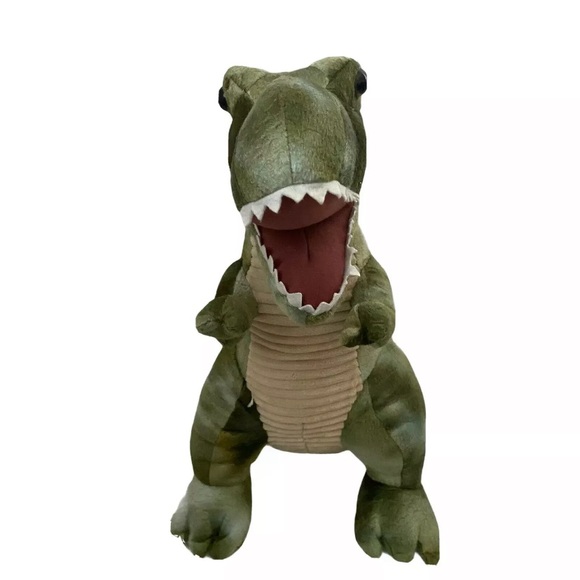 Hug Fun T Rex Dinosaur Green Plush Stuffed Animal 20"Teeth Claws Jurassic Era - Picture 2 of 5